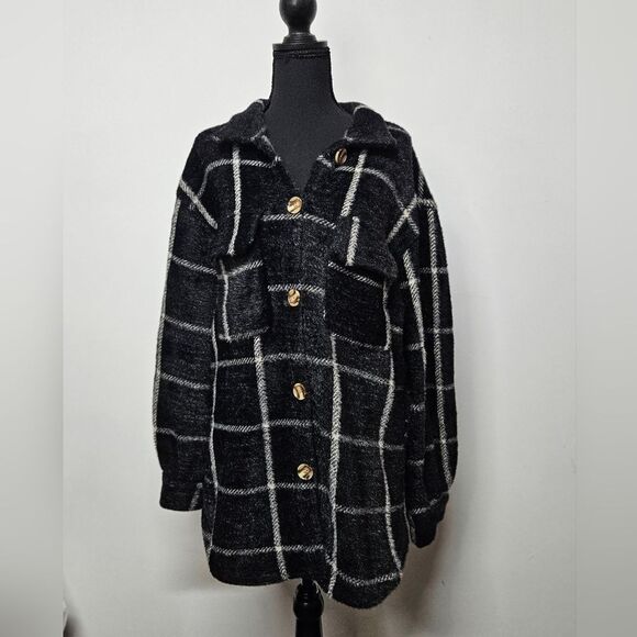 Z Supply Size Large Plaid Button-Up Jacket - Picture 3 of 7